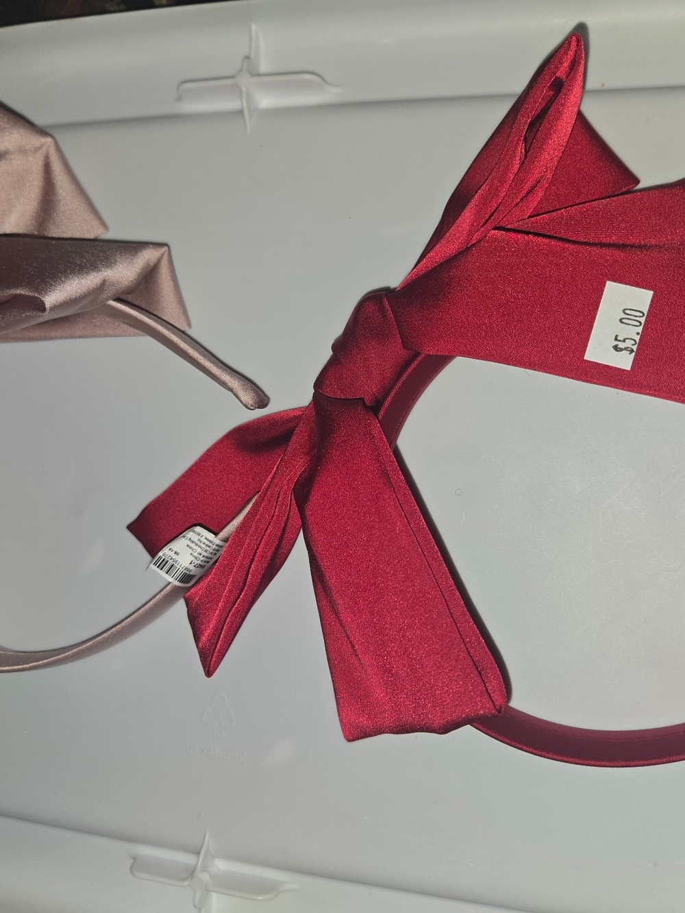 Red And Pink Satin Bow Headbands - Women Accessories